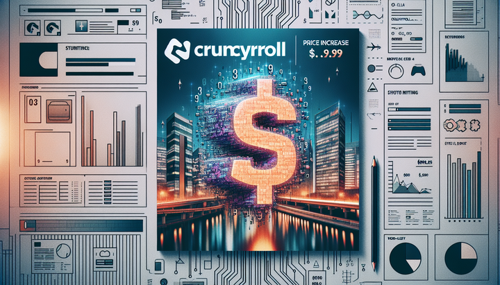Logo di Crunchyroll con simbolo di aumento dei prezzi