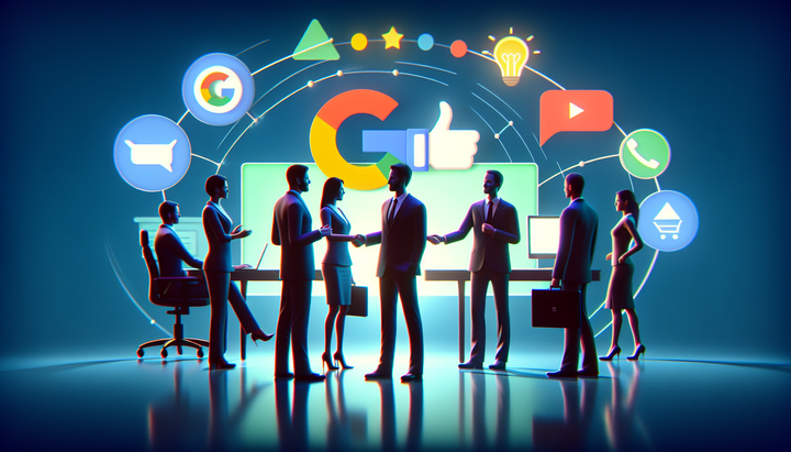 Logo di Google con simboli di intelligenza artificiale
