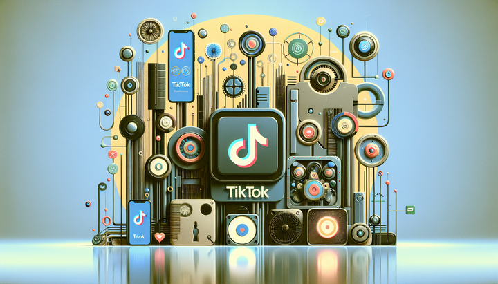 Logo di TikTok con sfondo tecnologico