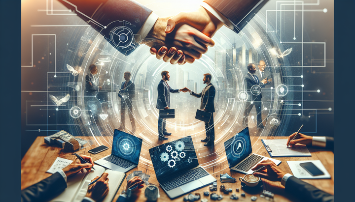 Grafico finanziario e simboli AI a indicare un grande prestito legato a una futura IPO