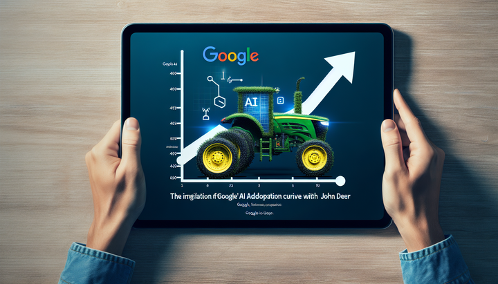 Grafico comparativo dell'adozione dell'IA da parte di Google e John Deere