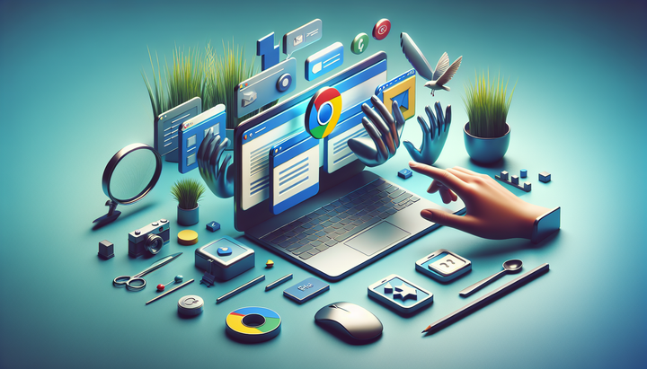 Interfaccia di browser con schede verticali e modalità di lettura immersiva