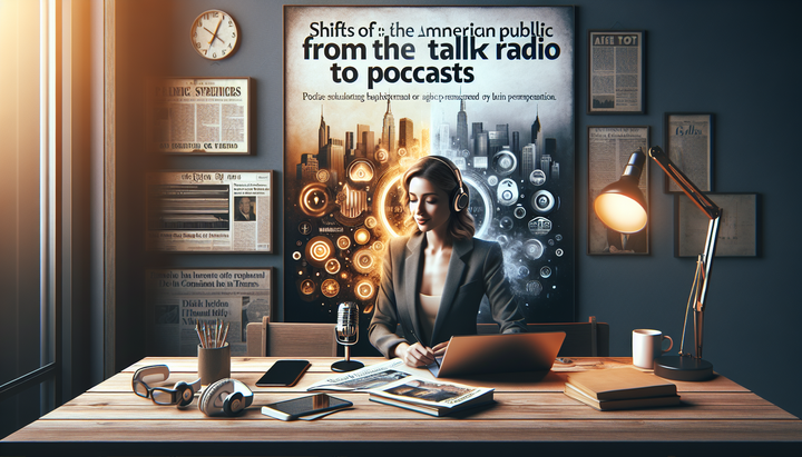 Grafico che mostra l'aumento dei podcast rispetto alla radio parlate negli Stati Uniti