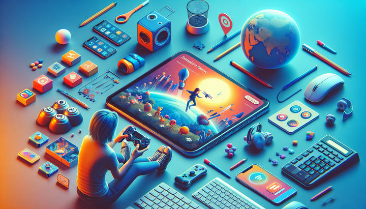 Interfaccia di un’app per giochi digitali dedicata ai bambini su smartphone e tablet