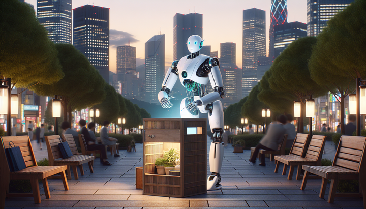 Robot industriale giapponese in un ambiente di produzione, simbolo dell'adozione di AI fisica